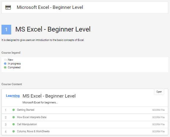 SCORM files in a course 